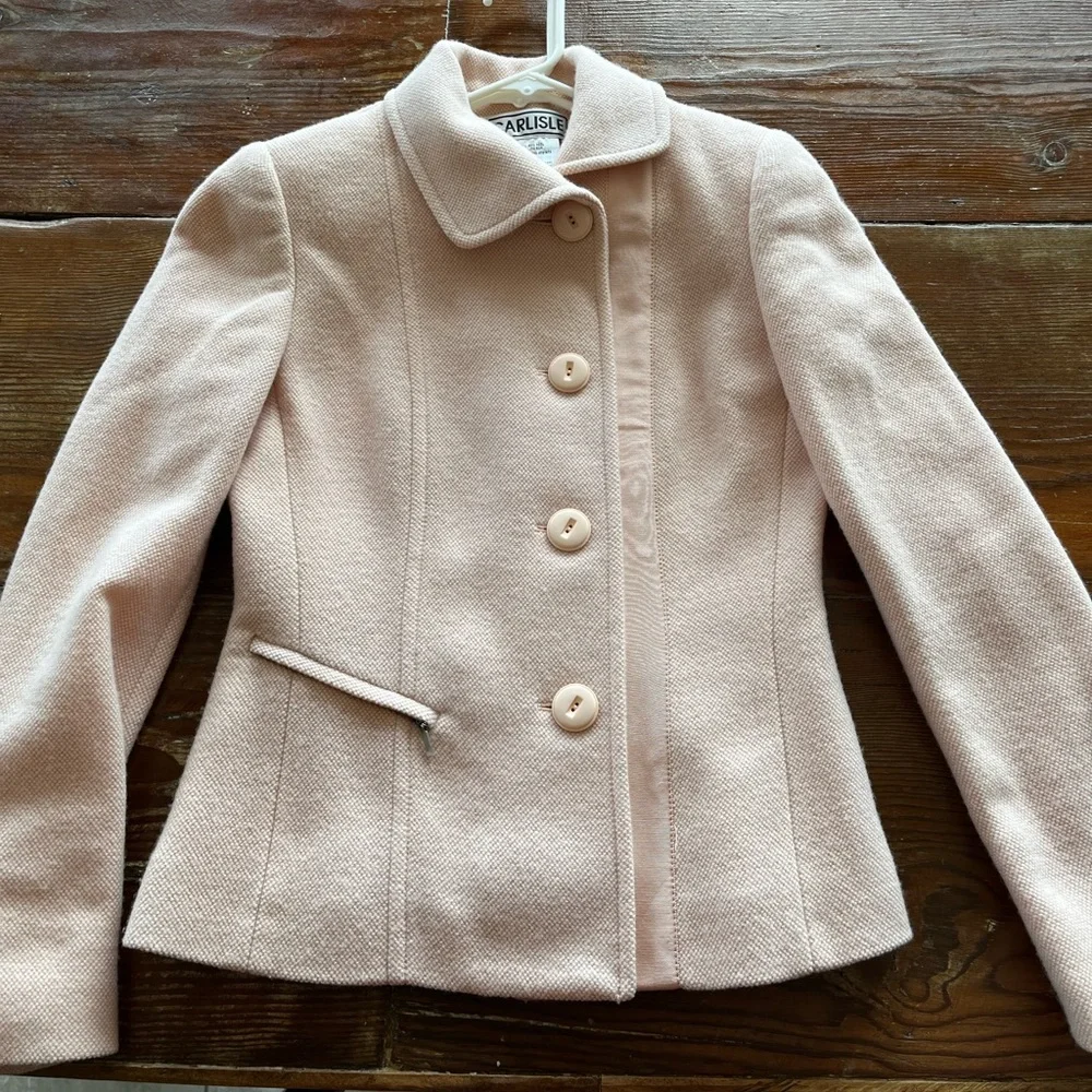 Wool & silk, lined, vintage coat by Carlisle - Picture 3 of 10